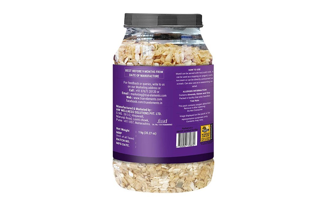 True Elements Muesli Seeds & Berries    Plastic Jar  1 kilogram
